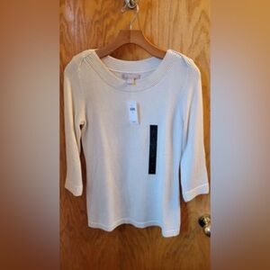 Banana republic new with tag cream boat, neck sweater, size women’s medium